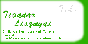 tivadar lisznyai business card